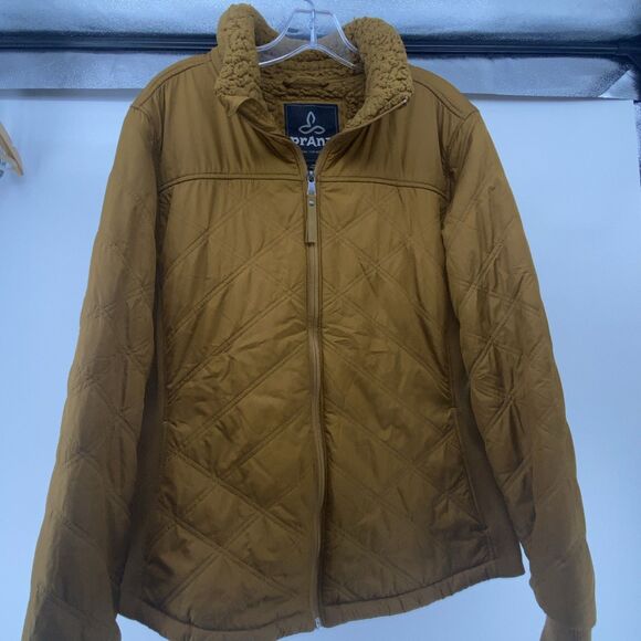 Prana Quilted Jacket Women’s Size XL, Yellow/Golden Color, Full Zip, Pockets - Picture 8 of 9
